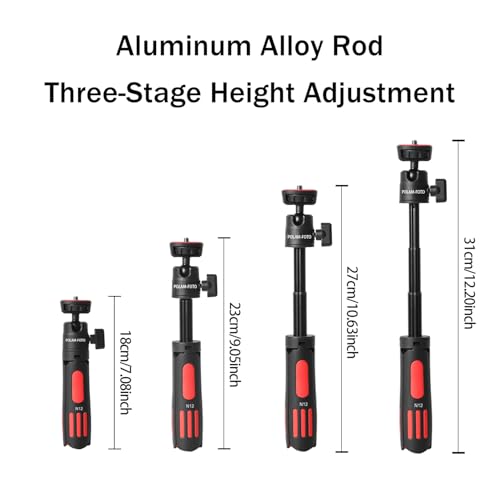 Image of POLAM-FOTO Mini Tripod for Camera & Phone with 360 Ball Head | Compact Metal Tripod, Adjustable Height, Stable Shooting, Fits Smartphones & Cameras, Easy to Carry