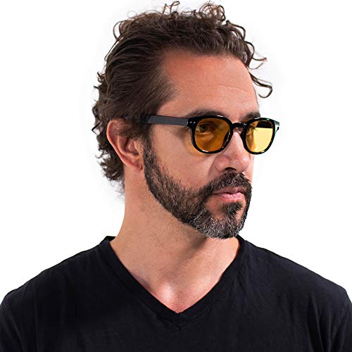 VITENZI Night Vision Glasses for Men and Women Anti Glare Safety for Night Day Driving HD Yellow Tinted Sunglasses Lucca2