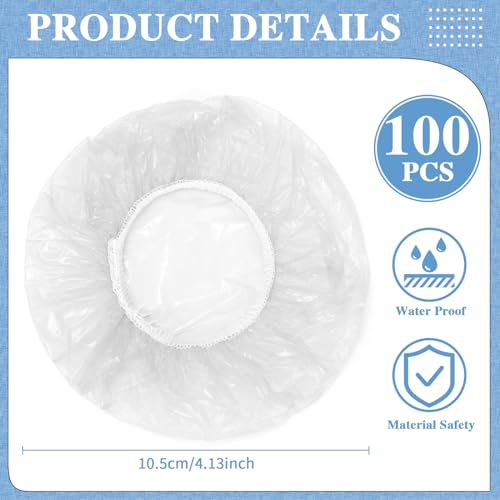 Baderke 100 Pcs Scrunchie Drink Covers - Bulk Disposable Plastic Covers for Cups & Beverages - Stretchable (Clear)