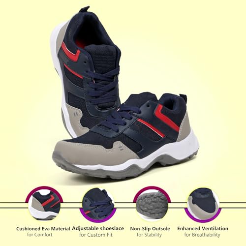 Image of Men's Lightweight Walking Shoes - Comfortable Sports & Running Shoes for Everyday Adventures (Leo Black)