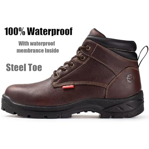 SUREWAY Mens Waterproof Soft/Steel Toe Work Boots/Shoes for Men,Full-Grain Leather,Oil/Slip Resistant,Lightweight,Anti-Fatigue for Standing/Walking All Day Long2