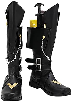 Mens Black Shoes Party Cosplay Boots Shoes for Halloween Carnival