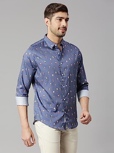 Image of Thomas Scott Men's | Printed | Full Sleeve | Slim Fit | 100% Cotton | Spread Collar | Casual Shirt