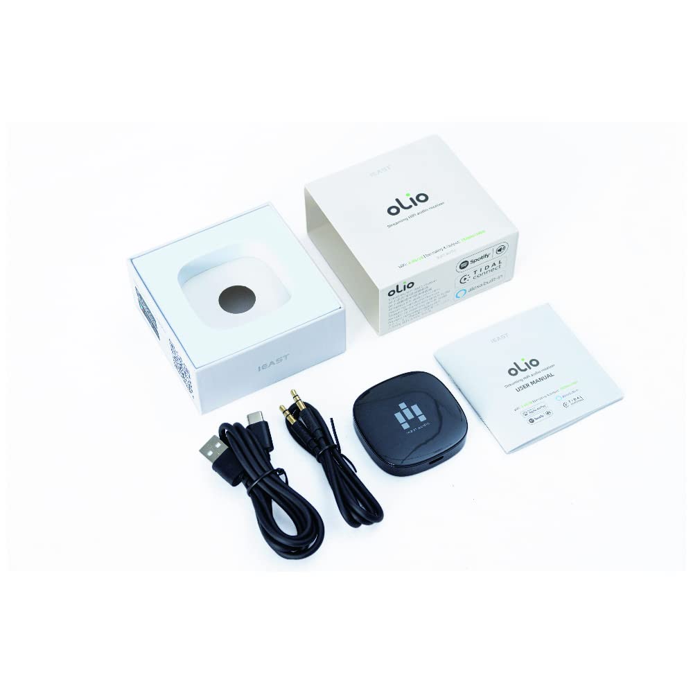 IEAST OLIO Audio Transmitter AirPlay 2 Receiver HiFi Wireless Multiroom Stereo Preamp Works with Siri and Alexa Voice Assistants, Hi-Res Audio Supporting, Dual WiFi, Bluetooth Supporting