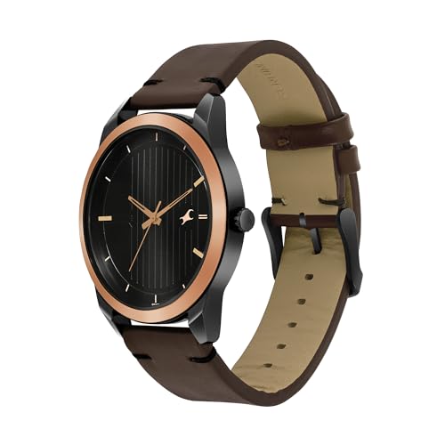 Add Fastrack Stunners Quartz Analog Black dial Brown Leather Strap - Image 4