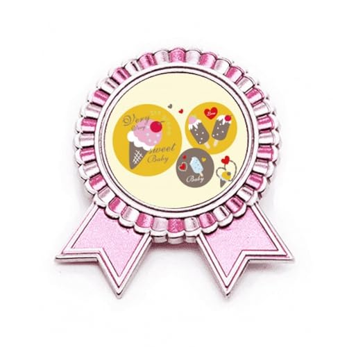 Broche cerise cœur en métal résistant rose M « Sweet Ice » avec attache sécurisée