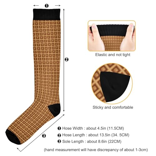 Fisyme Chocolate Waffles Ice Ceam Socks for Men Women Warm Comfort Athletic Crew Running Hiking Cycling Compression Socks2