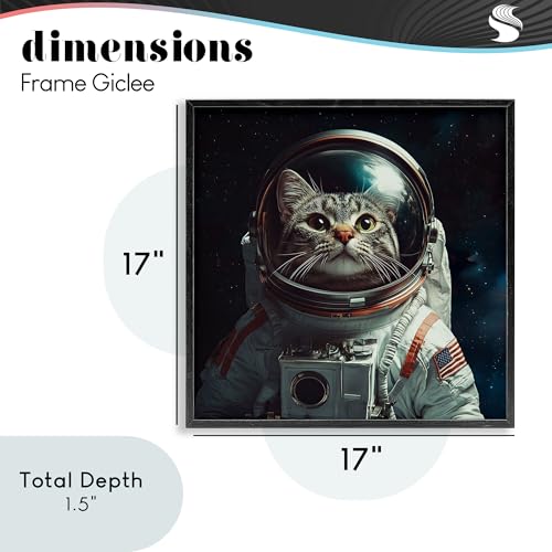 Chat Astronaute Jim Baldwin Stupell cadre blanc déco murale