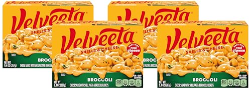 Velveeta Shells & Cheese with Broccoli Florets (9.4 oz Box) (Pack of 4)