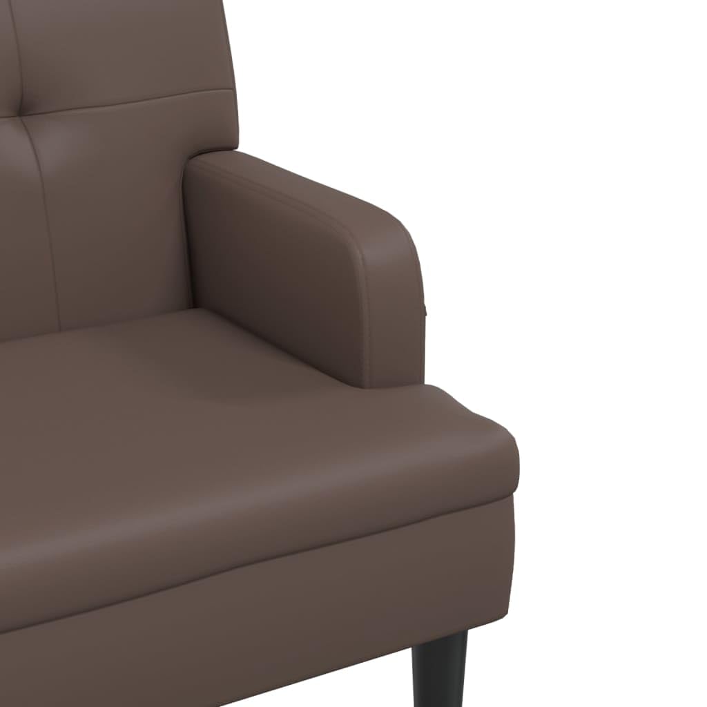 Festnight Sitzbank mit Rückenlehne Sofabank mit Armlehne 2 Sitzer Sofa Polsterbank Loungesofa Küchensofa Kunstleder Flurbank Esszimmerbank Essbank Ledersofa Küchenbank Bank Küche Braun