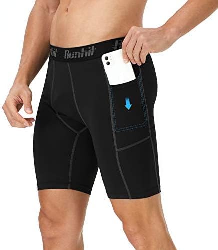 Runhit Compression Shorts Men Underwear Spandex Running Shorts Workout Athletic - Image 3