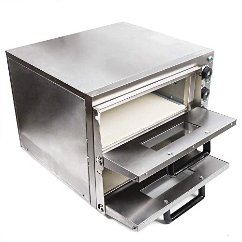 DONNGYZ Electric Pizza Oven Commercial Double Deck Bake Oven Machine Stainless Steel Ceramic Stone Toaster Suitable for Restaurant Kitchen 3000W(US Stock) - Thumbnail 4