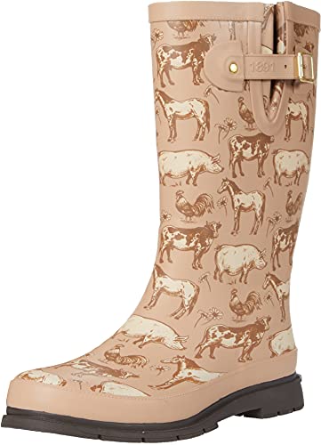 Farm Animals Printed Tall Rain Boot