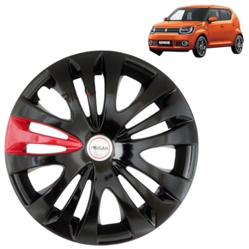 Image of Prigan Ignis Black Red 15 Inch Wheel Cover for Maruti Ignis (Set of 4 Pcs) (Press Fitting) Model- Ertiga T1 BRed 15