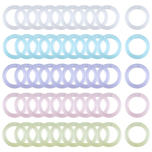 GORGECRAFT 150Pcs 5 Colors Binder Rings 1.45cm Plastic Loose Leaf Binder Rings Multi-Color Flexible Book Key Rings for Cards School Office Document Stack Home Scrapbook Notebook Keychain