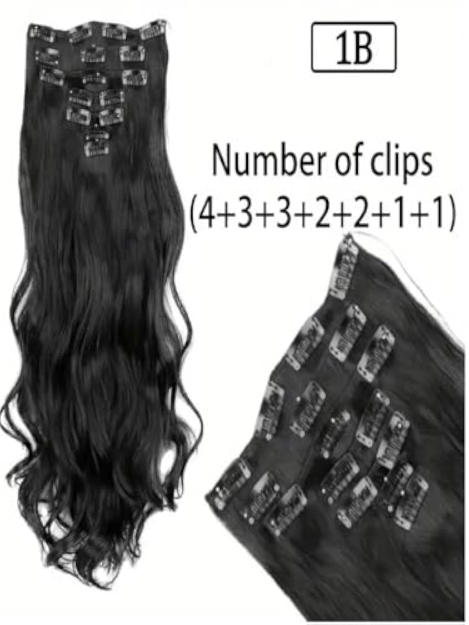7pcs High Temperature Clip Curly Hair Extensions