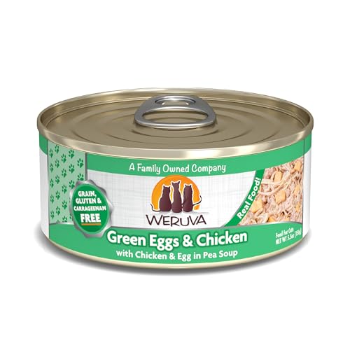 Weruva Classic Cat Food, Green Eggs & Chicken with Chicken Breast & Egg in Pea Soup, 5.5oz Can (Pack of 24)