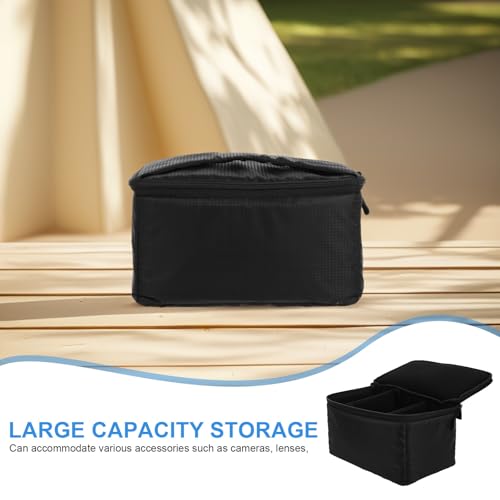 Bolsa para cámara con compartimentos estuche compacto y dos lentes para fotografía al aire libre 3