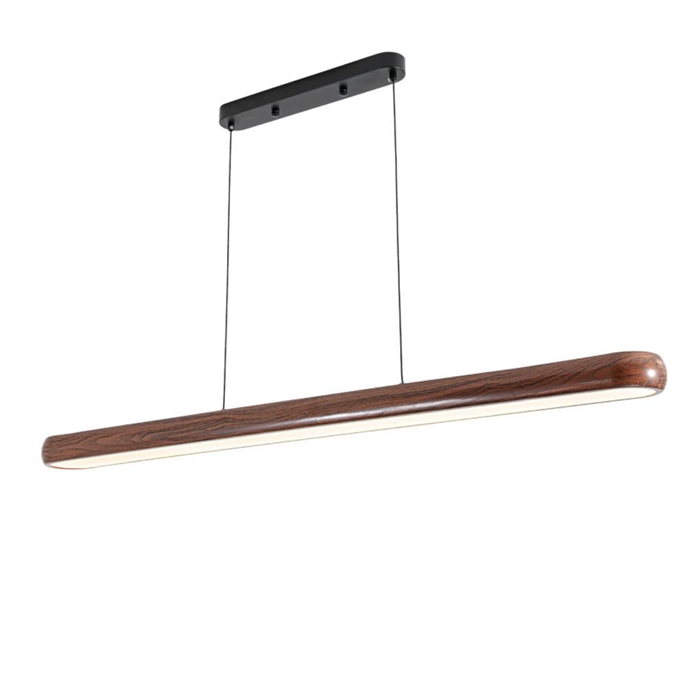 Lampada a Sospensione con venature del Legno, Illuminazione lineare a LED da soffitto, Lampada a Sospensione per Tavolo da Pranzo, Lampada a Sospensione Lunga in Metallo, Lampada a sospensio