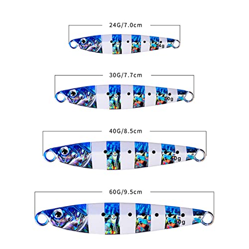 5 Pieces/Lot 24G/30G/40G/60G Metal Jig Fishing Lure Trolling Lure Luminous Inchiku Tenya Madai Jig Kabura Lure Jighead Fishing Bait For Saltwater Freshwater Fishing (60G, A 5Pcs) #TOP1