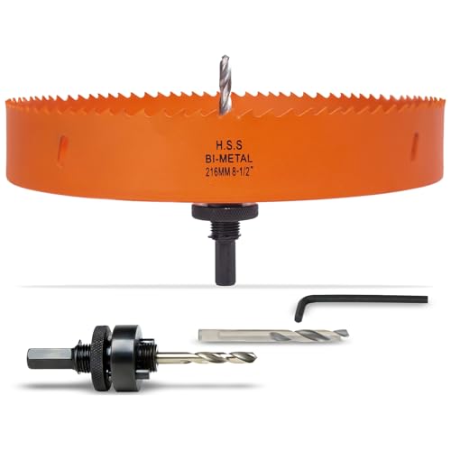 8-1/2 inch Hole Saw for Wood, Metal, Plastic &amp; Drywall, with Arbor