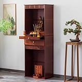 HDZNDH Altarregal Tempel Buddha Schrein, Meditationsaltar Und Gebetsaltar,Bambus Buddha Altar Ausstellungssockel, Chinesische Fengshui Statuenvitrine,spiritueller Altar Für Gebete Und Anbetung