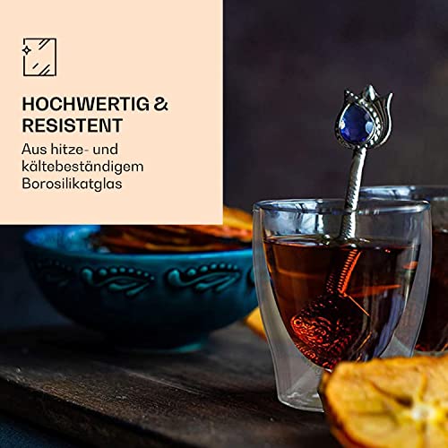 DUOS® Espressotassen Glas 4x80ml, Doppelwandige Gläser Latte Macchiato, Doppelwandige Kaffeegläser, Teegläser, Cappuccino Gläser, Eiskaffee Thermogläser doppelwandig, Latte Macchiato