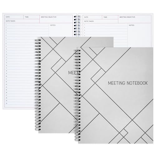 Paper Junkie Meeting Notebooks For Work, 2 Pack Project Planner