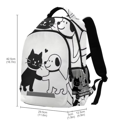 KLL Cartoon Shake Hands Cat Dog Cute Designed large backpack for kids with large bookbag for book bags for teenage girls boys mochilas escolares para ni?as de 10 a?os3
