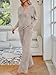LILLUSORY Womens 2 Piece Lounge Sets Winter Outfits 2025 Sweatsuit Matching Pjs Airport Vacation Travel Fall Pajamas Fashion Khaki L