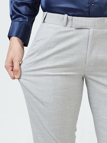 Image of Mc Henry Men's Solid Techno Flex 2-inch Waist Expandable Premium Luxurious Wrinkle Free Slim Fit Trousers