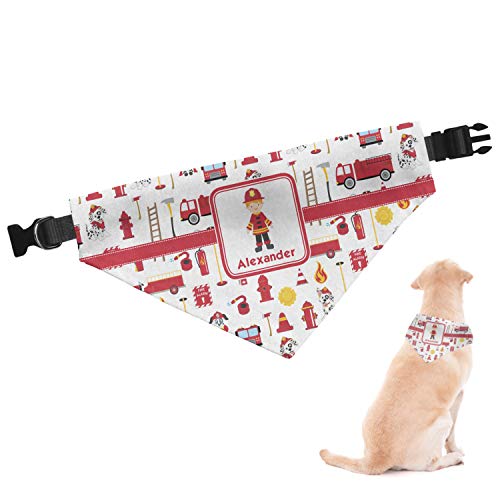 RNK Shops Personalized Firefighter Character Dog Bandana - Small w/Name or Text