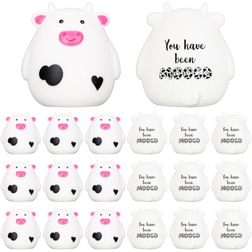 Cholemy 25 Set Moo Cows Mini Cute Rubber Cow Car Gift Bulk You Have Been Mooed Funny for Game Figurines Car Interior Accessories Gift for SUV Women Men