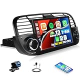 OiLiehu 2G+64G Android 13 Car Stereo for FIAT 500 2007-2015 with Wireless CarPlay Android Auto, 7" Touchscreen 2 Din Radio with WiFi GPS Mirror Link Bluetooth EQ FM RDS SWC USB Backup Camera