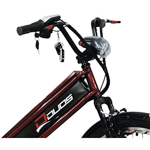 Bicicleta Elétrica Confort 800W 48V 15Ah Vermelho Cereja