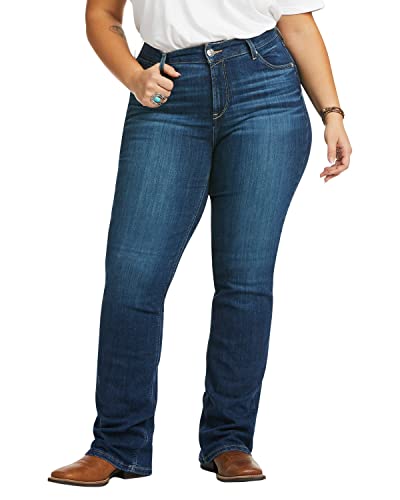 ARIAT Women's Perfect Rise Abby Stretch Straight Mackenzie Jeans Plus - 10036814-PLUS 26W LNG Blue