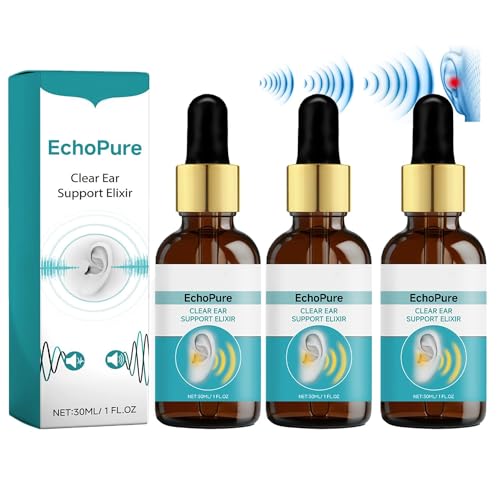 EchoPure Lot de 3 élixirs auriculaires biologiques pour acouphènes, spray anti-acouphènes EchoEase pour soulager les acouphènes, inhalateur Echo Ease, soulagement des acouphènes pour les oreilles qui