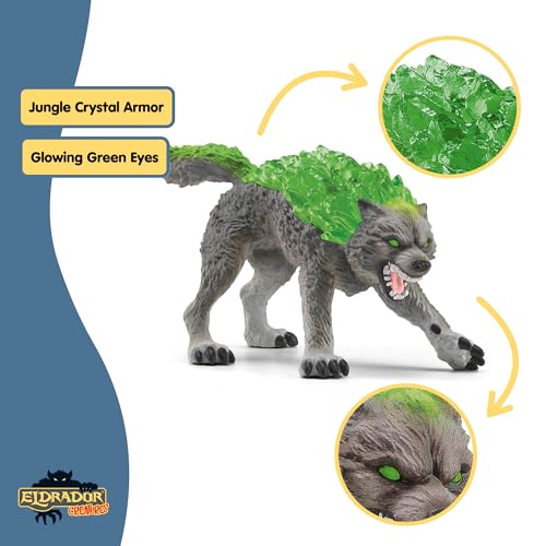 Image of Schleich Eldrador Creatures - 6 inch Stone Wolf Figurine - Fun Fantasy Animal Figure for Imaginative Play for Boys and Girls - Durable Rock Beast Toy - Cool Monster Toys for Kids Ages 7+ | 70153