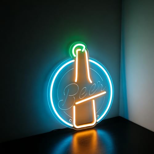 Image of Beer Decor Neon Sign,Bar Light up Sign,Decorations for Home,Bar Cart Decor,Signs For Home Wall Decor,Light up Store Sign,Beer Shop Supplies and Accessories