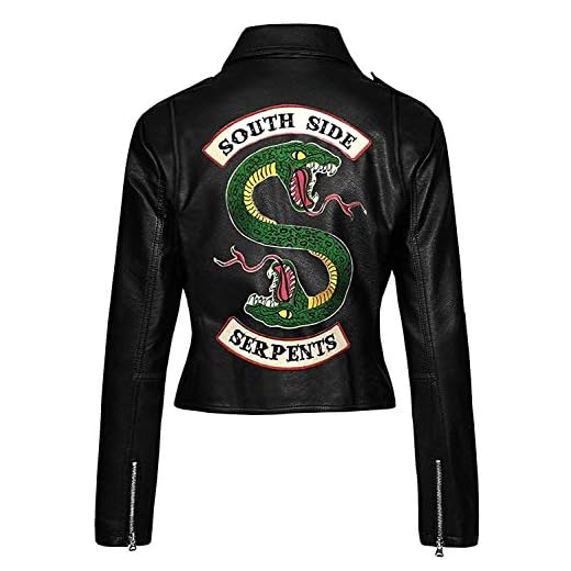 StarFMLTD Jughead Riverdale South Side Serpents - Chaqueta de piel para hombre y mujer, Negro, XL