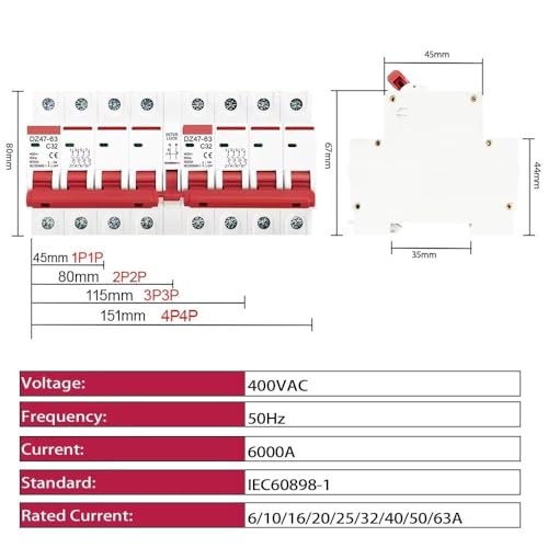 Interrupteur de déconnexion isolant MCB 4P 16A MTS transfert manuel double puissance - 2