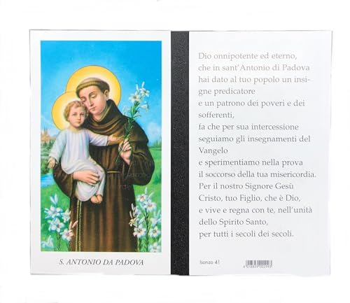  Immagini Santini di San Antonio da Padova con preghiera cm. 6x11 confezione da 100 pezzi