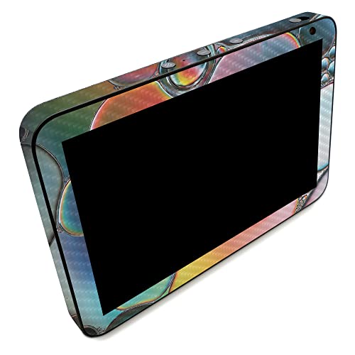 Image of MightySkins Carbon Fiber Skin Compatible with Amazon Echo Show 8 (Gen 2) - Rainbow Bubbles | Protective, Durable Textured Carbon Fiber Finish | Easy to Apply