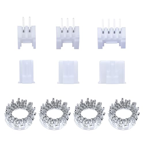 CQRobot JST HY SMD 2.0mm Pitch 2-Pin / 3-Pin / 4-Pin Connectors IC Male Plug Female Socket Housing and T-Crimp Terminal 120 Sets / 600 Pieces Cable Board Adapter Cable Assembly