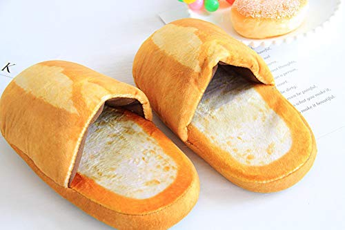 Seemehappy Simulation Bread Plush Novelty Slippers Indoor Slippers For Women (B03) #TOP2