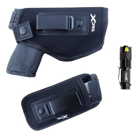 TacX Pro Gear Universal IWB Holster Bundle | Concealed Carry | Inside The Waistband | Flexible, Breathable, Neoprene | S&W M&P Shield 9/40 1911 XDS Taurus Glock (Left Bundle) Cover