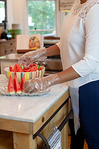 Disposable Food Handling Long Cuff Poly Gloves | One Size Fits Most, 525 per Box (2 Boxes) - Thumbnail 4