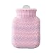 Dicke Gummi-Wärmflaschen Winter warm für Mädchen Frauen Schmerzlinderung Plüsch Strickstoff Thermische Handfüße Heißwasserbeutel Flasche 01300ml
