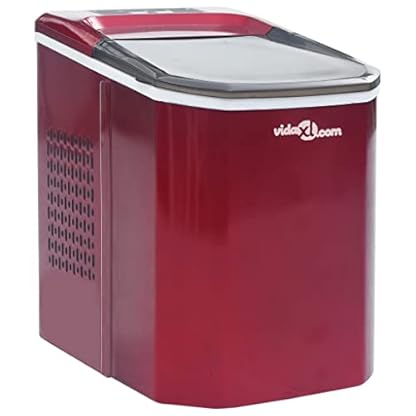 vidaXL Eiswürfelbereiter Eiswürfelmaschine Eiscrasher Eismaschine Eiswürfel Ice Maker EIS Maschine Icemaker Rot 1,4L 15kg/24h