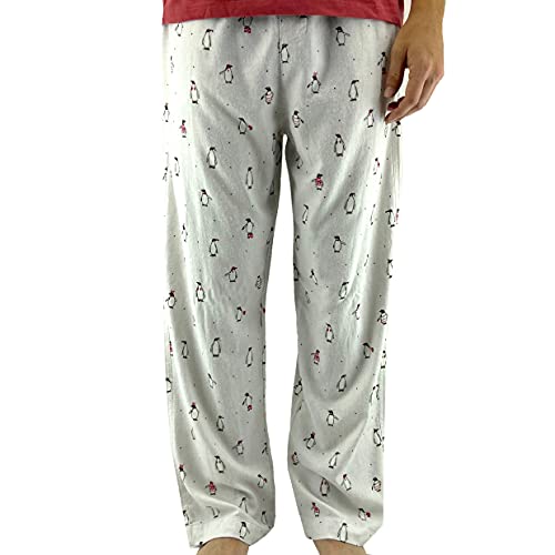 ROCK ATOLL Men's Lightweight Novelty Print Woven Cotton Long Pajama PJ Bottoms